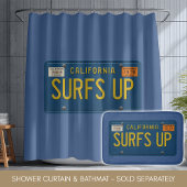 Surfs Up Retro 1969 California License Plate Surf バスマット