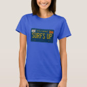Surfs Up Retro 1969 California License Plate Surf Tシャツ (正面)