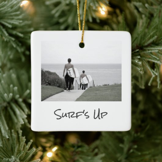 SURF'S UP VACATION PHOTO Location Year Keepsake セラミックオーナメント (ツリー)