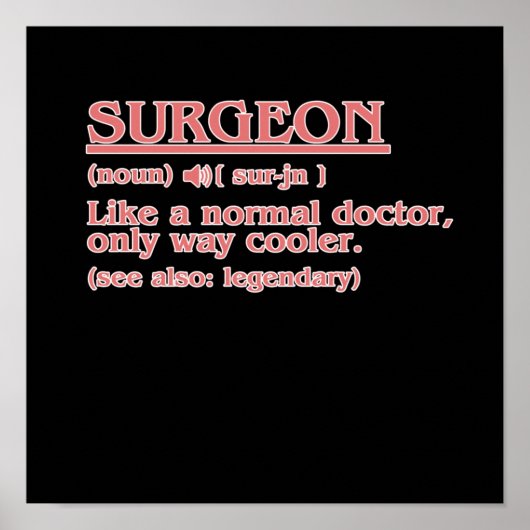 Surgeon Definition Surgery Medical Doctor Neurolog ポスター (正面)