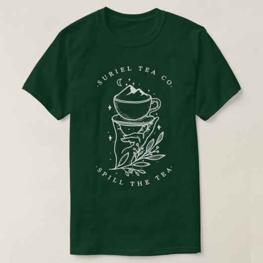 Suriel Tea Co ACOTAR Spill The Tea Tea Drinker Tシャツ (デザイン正面)