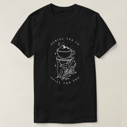 Suriel Tea Co ACOTAR Spill The Tea Tea Drinker Tシャツ (デザイン正面)