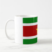 surinaamse vlag + land コーヒーマグカップ (左)