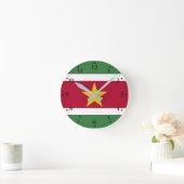Suriname Flag ラウンド壁時計 (ホーム)