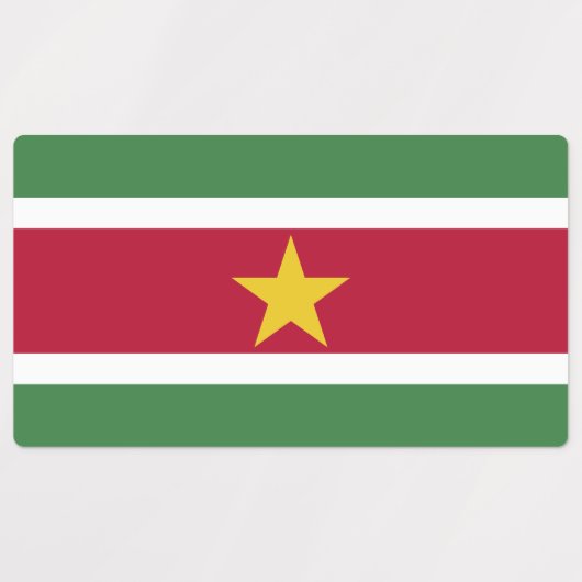 Suriname Flag ラベル (デザイン2)
