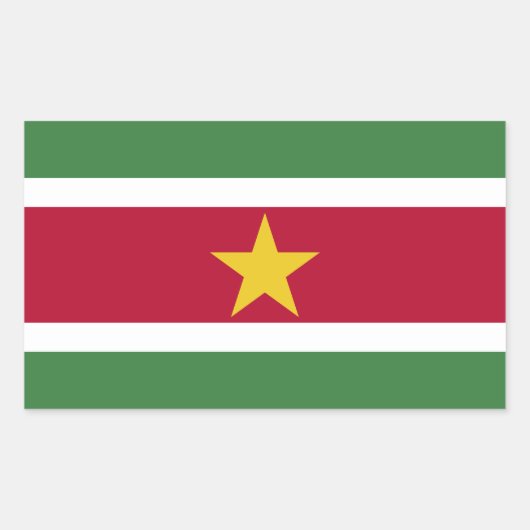 Suriname Flag 長方形シール (正面)