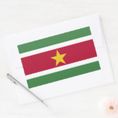 Suriname Flag 長方形シール (封筒)