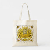 Surname Family Crest Yellow Knight Shield Tote Bag トートバッグ (裏面)
