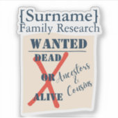 [Surname] Family Research (Wanted Poster) シール (正面)