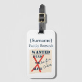 [Surname] Family Research (Wanted Poster) ラゲッジタグ (正面縦)