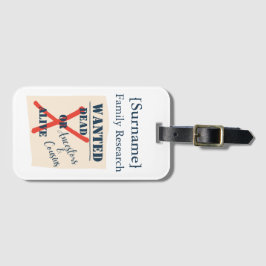 [Surname] Family Research (Wanted Poster) ラゲッジタグ