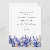 SURPISEパーティー19誕生日ブルー7月誕生花 招待状 (正面/裏面)