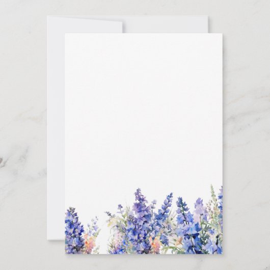 SURPISEパーティー95誕生日ブルー7月誕生花 招待状 (裏面)