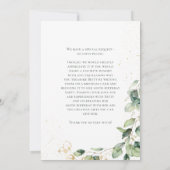 Surprise 100th Birthday Eucalyptus Card Request 招待状 (裏面)