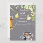 Surprise 40th Backyard BBQ Birthday Invitation 招待状 (正面)