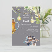 Surprise 40th Backyard BBQ Birthday Invitation 招待状 (スタンド正面)