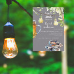 Surprise 40th Backyard BBQ Birthday Invitation 招待状<br><div class="desc">Grilling,  beer,  man birthday.  Surprise 40th Birthday Party invitation.  White background.  Backyard birthday party.  Grey.</div>