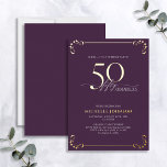 Surprise 50 & Fabulous Purple & Gold Birthday 箔招待状<br><div class="desc">It's your special birthday, and it's time to celebrate! Do you want to throw the best bash in town? Make sure it starts off with the highest of style with this Surprise 50 & Fabulous Purple & Gold Birthday Foil Invitation. It will be sure to set the tone for a...</div>