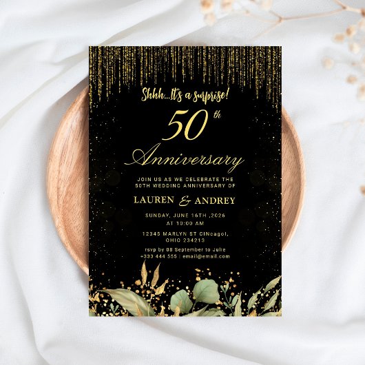 Surprise 50th Wedding Anniversary 招待状