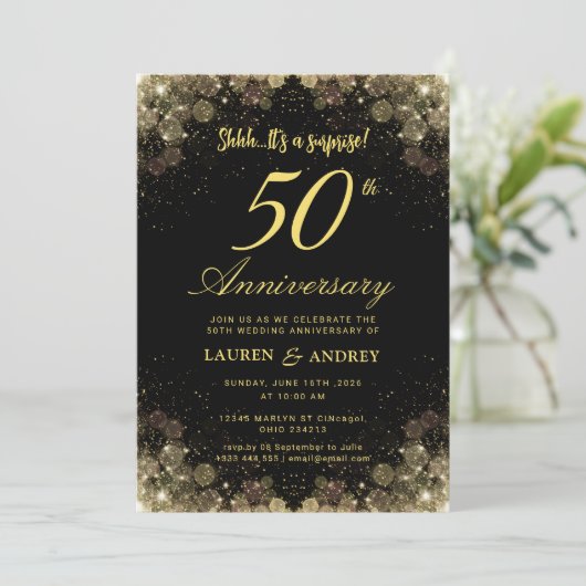 Surprise 50th Wedding Anniversary 招待状 (スタンド正面)