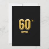Surprise 60th Birthday Party Bold Gold and Black  招待状 (裏面)