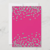 SURPRISE 90th Birthday Silver Confetti Hot Pink  招待状 (裏面)