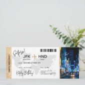 Surprise Birthday Boarding Pass Tokio Trip Ticket 招待状 (スタンド正面)