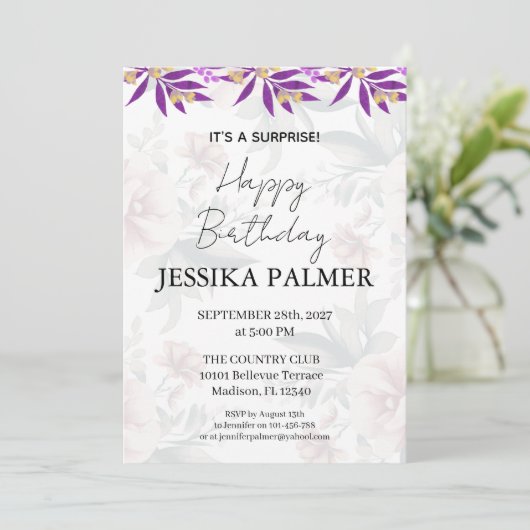 Surprise Birthday Invitation 招待状 (スタンド正面)