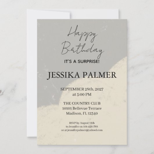 Surprise Birthday Invitation 招待状 (正面)