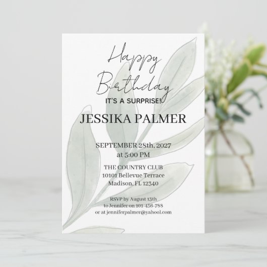 Surprise Birthday Invitation 招待状 (スタンド正面)