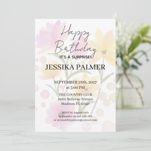 Surprise Birthday Invitation 招待状 (スタンド正面)