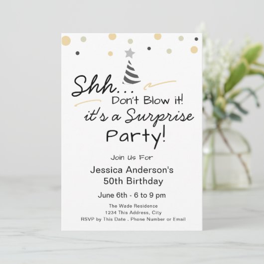 Surprise Birthday Party don't blow it 招待状 (スタンド正面)