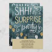 Surprise Birthday Party Invitation 招待状 (正面/裏面)
