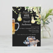 Surprise Black 30th BBQ Birthday Invitation 招待状 (スタンド正面)