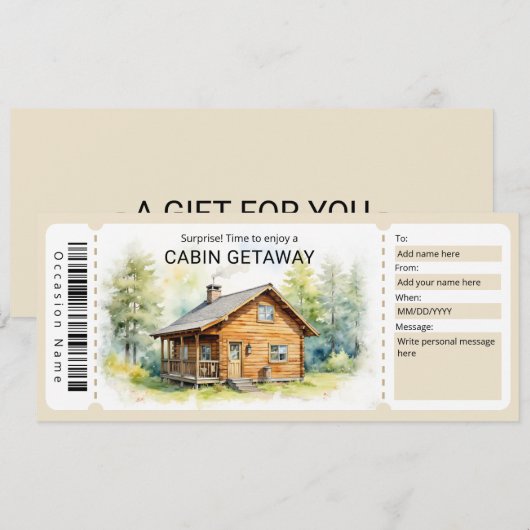 Surprise Cabin Trip Ticket  招待状 (正面/裏面)