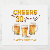 Surprise Cheers and Beers Birthday Party ビールラベル (シングルラベル)