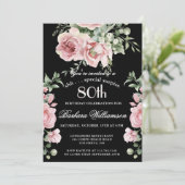 SURPRISE Elegant Painted Roses 80 Birthday Party  招待状 (スタンド正面)