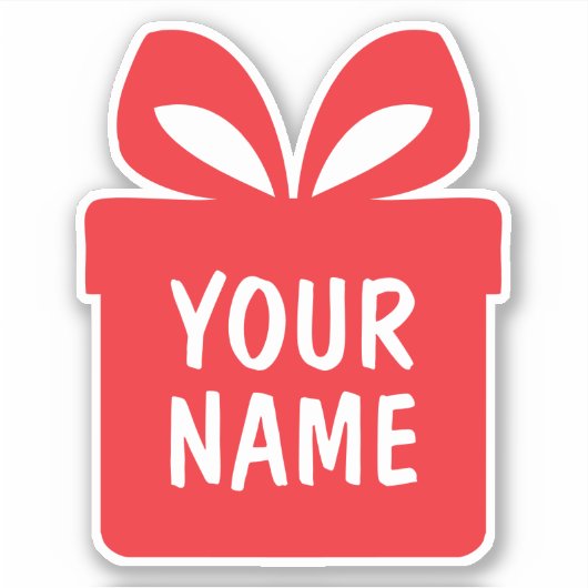 Surprise gift box custom vinyl contour sticker シール (正面)