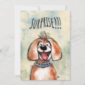 Surprise. Happy Dog! Funny card. シーズンカード (正面)