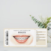 Surprise Orthodontic Braces Gift Certificate 招待状 (スタンド正面)