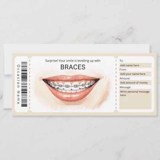 Surprise Orthodontic Braces Gift Certificate 招待状 (正面)