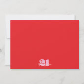 SURPRISE PARTY 21st Birthday Pink Red Minimalist  招待状 (裏面)