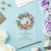 SURPRISE PARTY 25th Birthday Cardinal Wreath アクリル招待状 (インサイチュ (ウェディング))