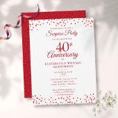 Surprise Party 40th Wedding Anniversary Ruby Heart ポストカード