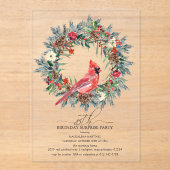 SURPRISE PARTY 85th Birthday Cardinal Wreath アクリル招待状 (正面)