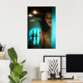 Surprise, Peeking Out From a Door ポスター (ホームオフィス)