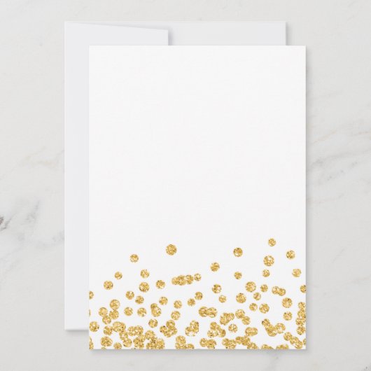 SURPRISE Photo 50th Birthday Gold Confetti 招待状 (裏面)