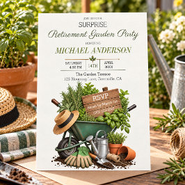 Surprise Retirement Garden Party for a Gardener 招待状