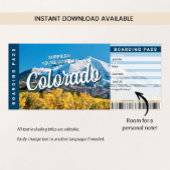 Surprise Trip Colorado Ticket Boarding Pass Card 招待状