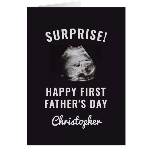 Surprise Ultrasound Photo First Father's Day Card (正面)